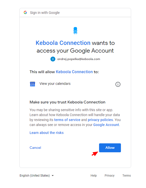 Screenshot - Service Authorization