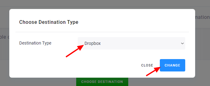 Screenshot - Upload Destination