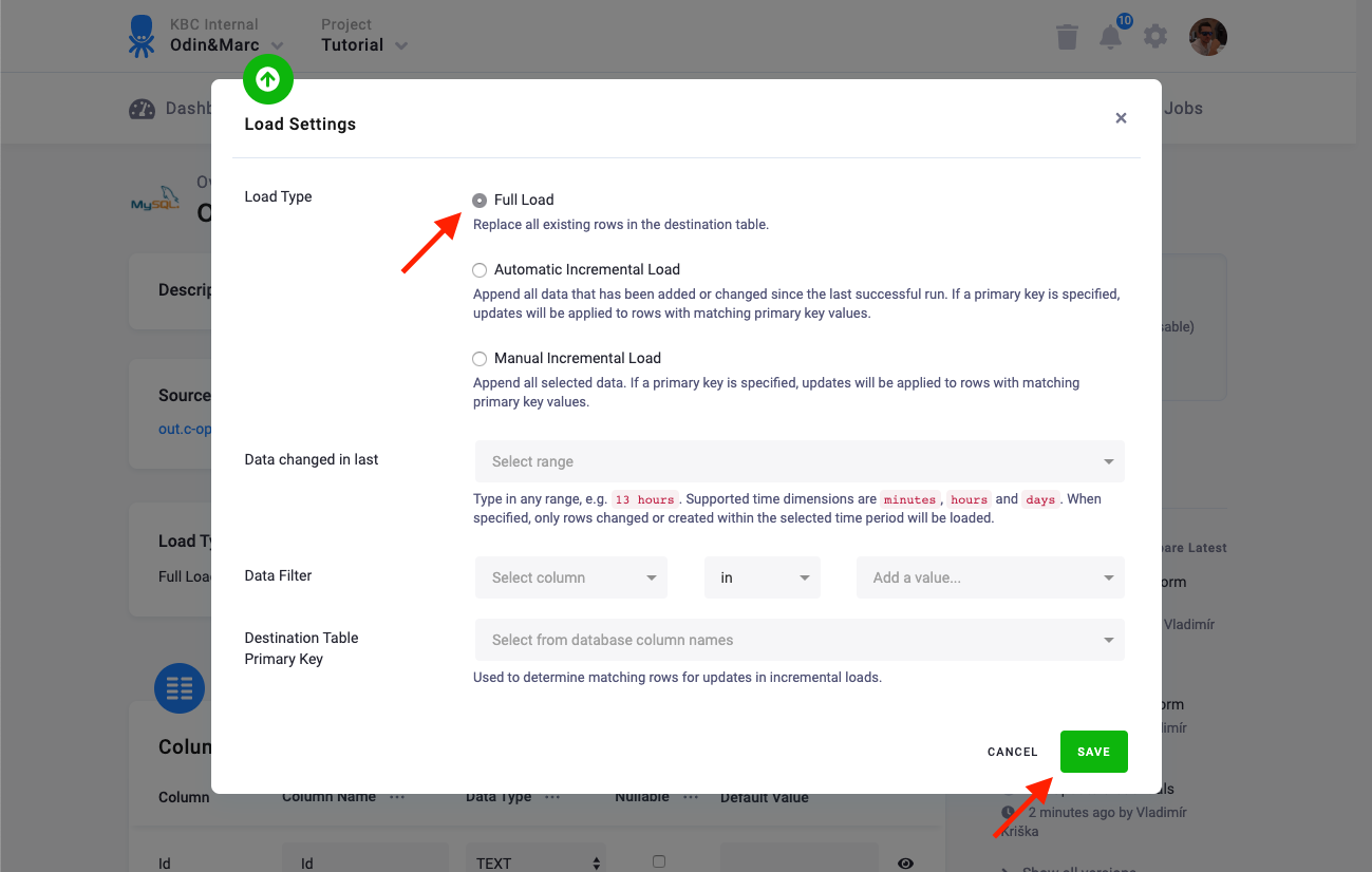 Screenshot - Table Options