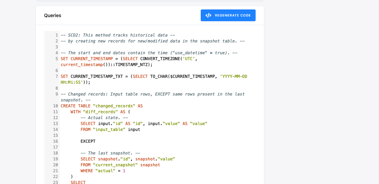Screenshot -- Generated Code