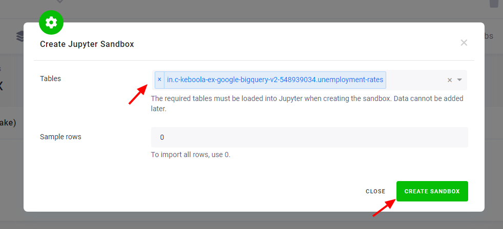 Screenshot - Sandbox Configuration