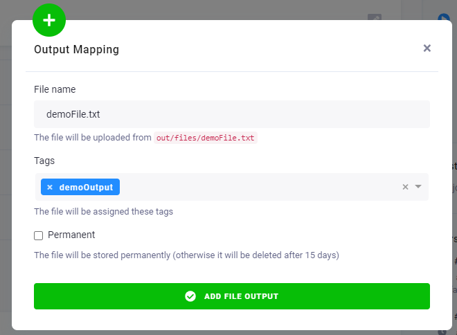 Screenshot - Set Output Mapping